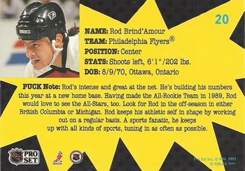 1991-92 Pro Set PUCK #20 Rod Brind'Amour Back
