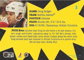 1991-92 Pro Set PUCK #3 Doug Bodger Back