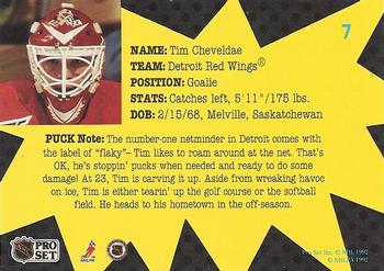 1991-92 Pro Set PUCK #7 Tim Cheveldae Back