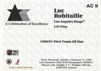1991-92 Pro Set - NHL Awards Special #AC9 Luc Robitaille Back