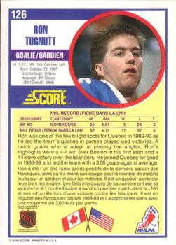 1990-91 Score Canadian #126 Ron Tugnutt Back