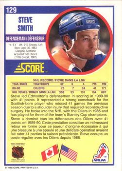 1990-91 Score Canadian #129 Steve Smith Back