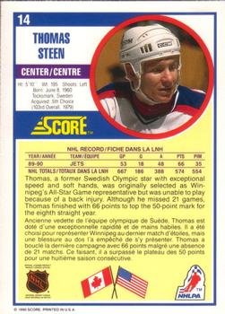 1990-91 Score Canadian #14 Thomas Steen Back