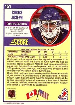 1990-91 Score Canadian #151 Curtis Joseph Back
