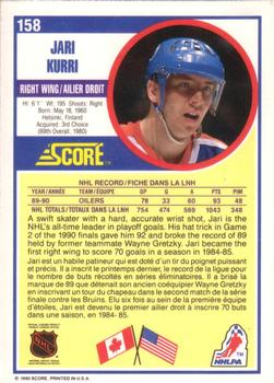 1990-91 Score Canadian #158 Jari Kurri Back