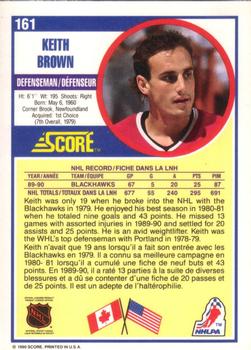 1990-91 Score Canadian #161 Keith Brown Back