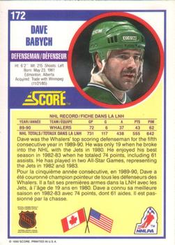 1990-91 Score Canadian #172 Dave Babych Back