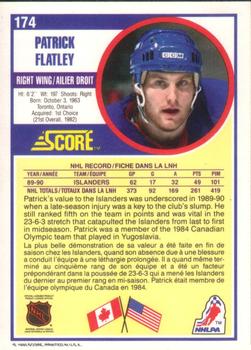 1990-91 Score Canadian #174 Patrick Flatley Back