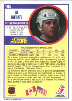 1990-91 Score Canadian #195 Al Iafrate Back