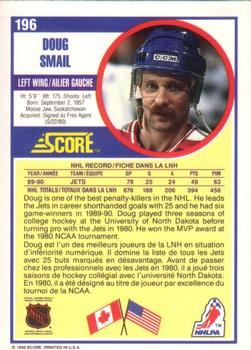 1990-91 Score Canadian #196 Doug Smail Back