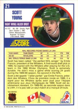 1990-91 Score Canadian #21 Scott Young Back