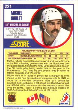 1990-91 Score Canadian #221 Michel Goulet Back