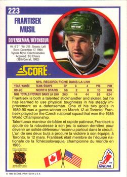 1990-91 Score Canadian #223 Frank Musil Back