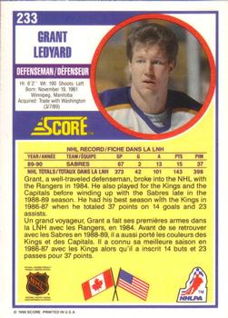 1990-91 Score Canadian #233 Grant Ledyard Back