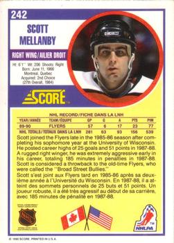 1990-91 Score Canadian #242 Scott Mellanby Back