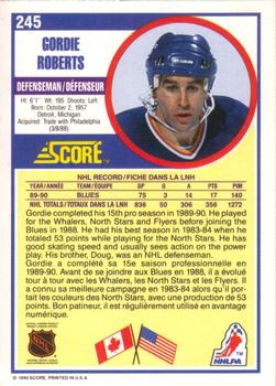 1990-91 Score Canadian #245 Gordie Roberts Back