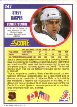 1990-91 Score Canadian #247 Steve Kasper Back