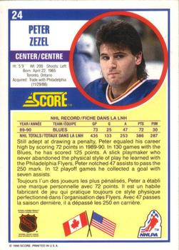 1990-91 Score Canadian #24 Peter Zezel Back