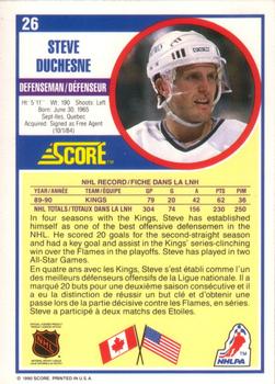 1990-91 Score Canadian #26 Steve Duchesne Back