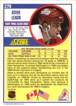 1990-91 Score Canadian #279 Steve Leach Back
