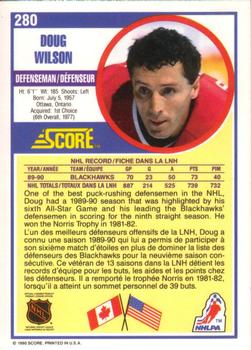 1990-91 Score Canadian #280 Doug Wilson Back