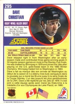 1990-91 Score Canadian #295 Dave Christian Back
