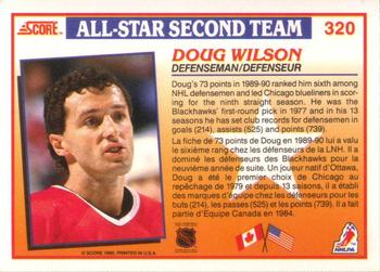 1990-91 Score Canadian #320 Doug Wilson Back
