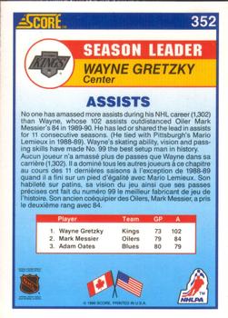 1990-91 Score Canadian #352 Wayne Gretzky Back