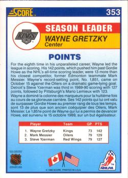 1990-91 Score Canadian #353 Wayne Gretzky Back