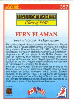 1990-91 Score Canadian #357 Fern Flaman Back