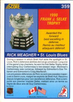 1990-91 Score Canadian #359 Rick Meagher Back