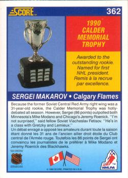 1990-91 Score Canadian #362 Sergei Makarov Back