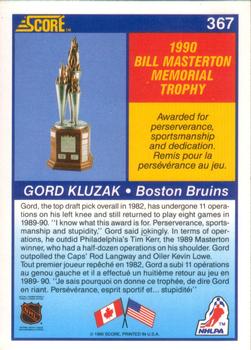 1990-91 Score Canadian #367 Gord Kluzak Back