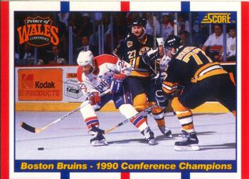 1990-91 Score Canadian #368 Boston Bruins 1990 Conference Champions Front