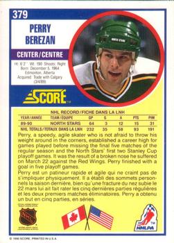 1990-91 Score Canadian #379 Perry Berezan Back