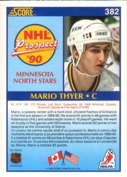 1990-91 Score Canadian #382 Mario Thyer Back
