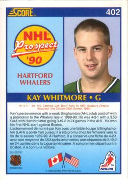 1990-91 Score Canadian #402 Kay Whitmore Back