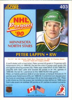 1990-91 Score Canadian #403 Peter Lappin Back