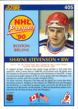 1990-91 Score Canadian #405 Shayne Stevenson Back