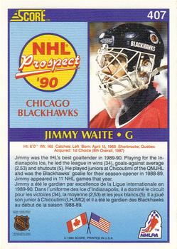 1990-91 Score Canadian #407 Jimmy Waite Back