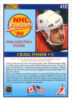 1990-91 Score Canadian #412 Craig Fisher Back