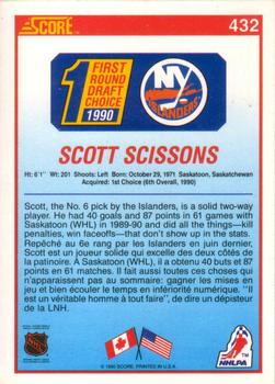 1990-91 Score Canadian #432 Scott Scissons Back
