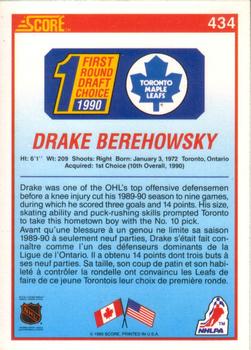 1990-91 Score Canadian #434 Drake Berehowsky Back