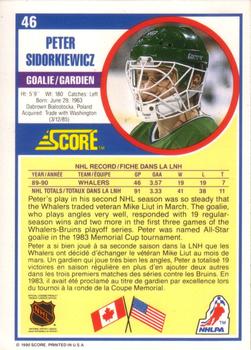 1990-91 Score Canadian #46 Peter Sidorkiewicz Back