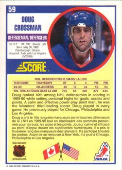 1990-91 Score Canadian #59 Doug Crossman Back