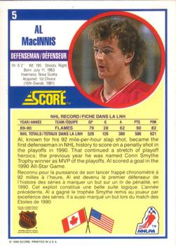1990-91 Score Canadian #5 Al MacInnis Back