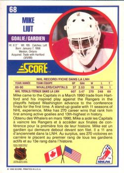 1990-91 Score Canadian #68 Mike Liut Back