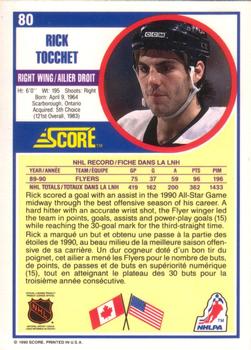 1990-91 Score Canadian #80 Rick Tocchet Back