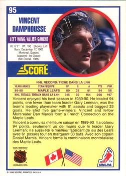 1990-91 Score Canadian #95 Vincent Damphousse Back