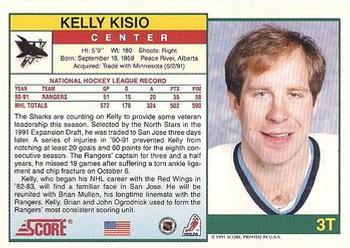 1991-92 Score Rookie and Traded #3T Kelly Kisio Back